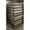 Image 1 : FULL SIZE DOUBLE PAN ROLL IN OVEN RACK W/ CONTENTS