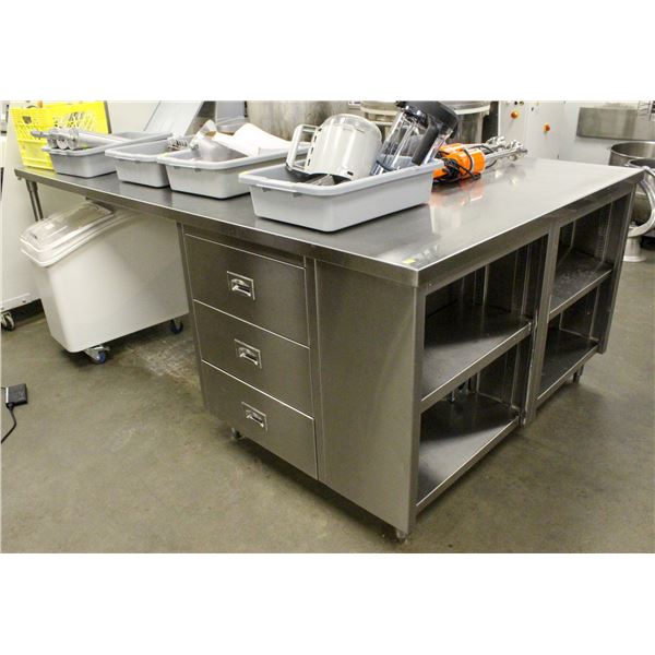 LARGE PREP WORK CABINET W/ STORAGE DRAWERS