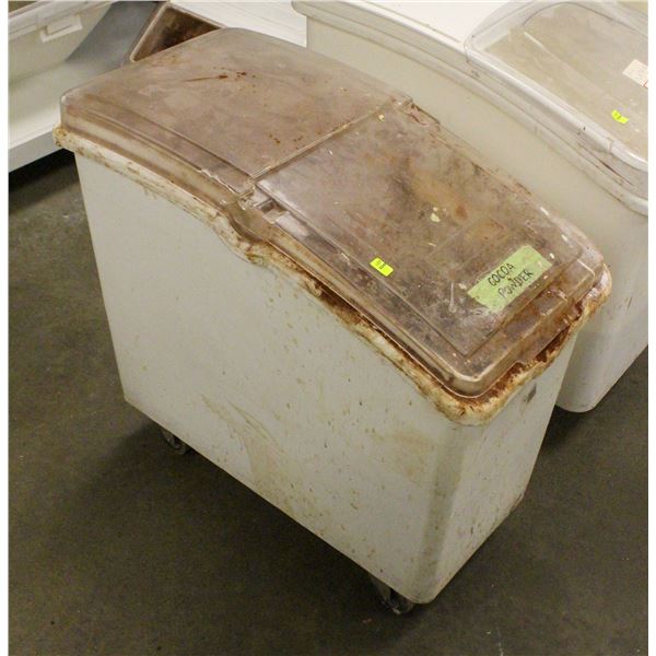MOBILE BAKERS INGREDIENT BIN W/ CONTENTS