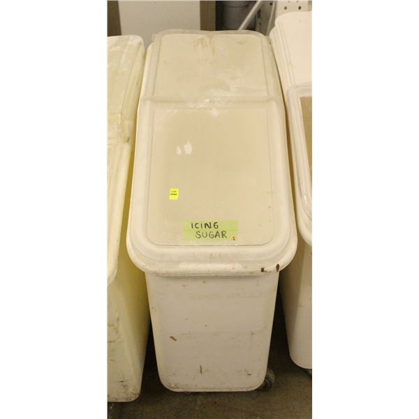 MOBILE BAKERS INGREDIENT BIN W/ CONTENTS