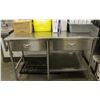 Image 1 : 2 DRAWER STAINLESS STEEL WORK TABLE W/ BACKSPLASH