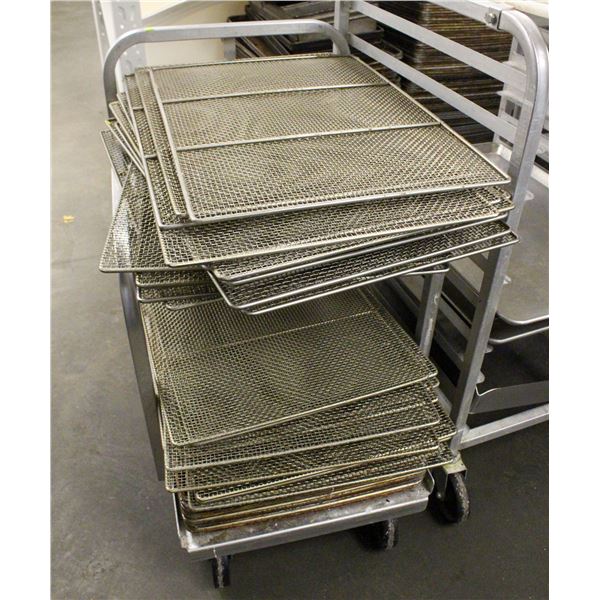 BUN PAN CART W/ VARIOUS DONUT/PASTRY SCREENS
