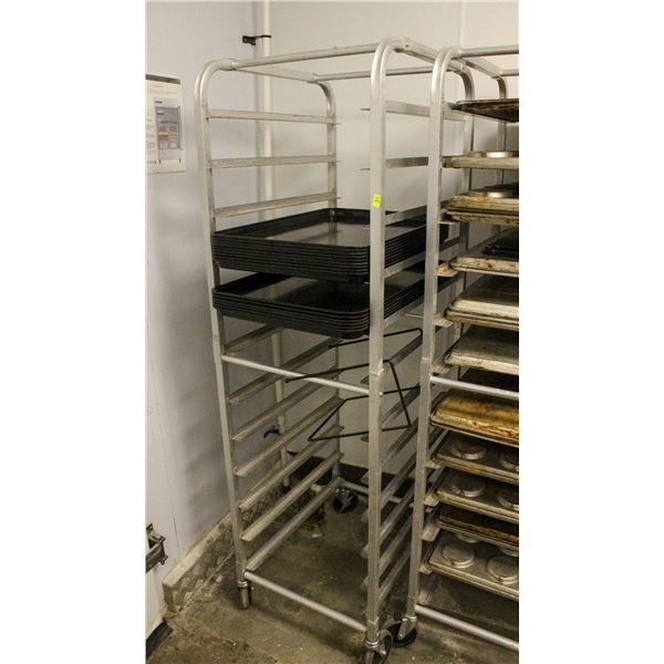 FULL SIZE ALUMINUM BAKERS RACK W/ CONTENTS