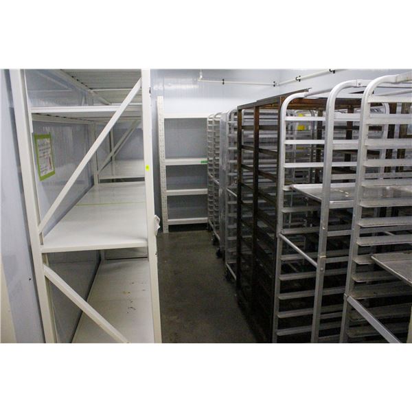 14 ALUMINUM BAKERS RACKS & THREE 6' SECTIONS