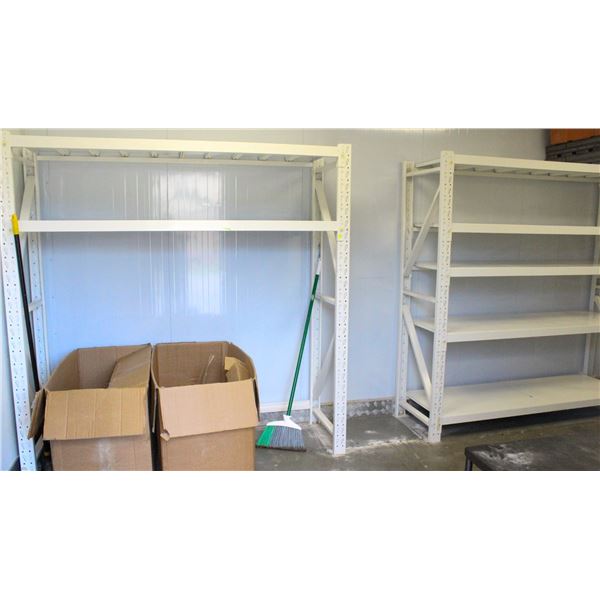 TWO 6' SECTIONS INDUSTRIAL INVENTORY SHELVING