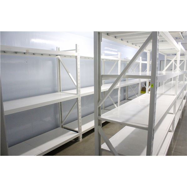 ELEVEN 6' SECTIONS INDUSTRIAL INVENTORY SHELVING