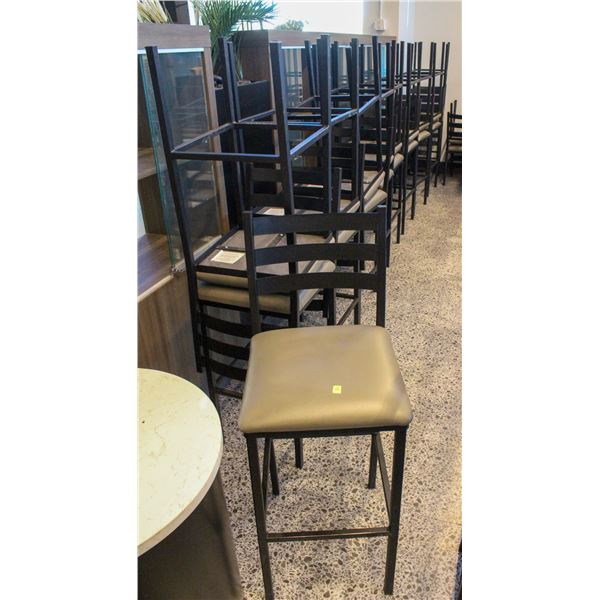 LOT OF 30 PADDED METAL BAR HEIGHT CHAIRS