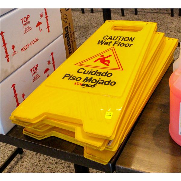 LOT OF 5 WET FLOOR SIGNS