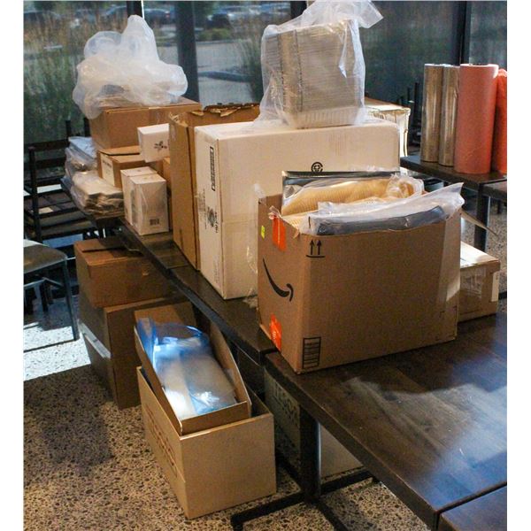 LARGE LOT OF ASSO. DISPOSABLE TAKEOUT CONTAINERS &