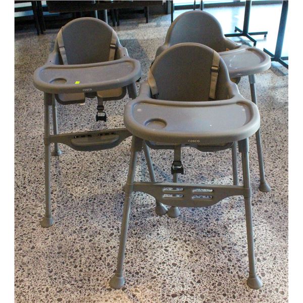 LOT OF 3 CHILDRENS HIGH CHAIRS