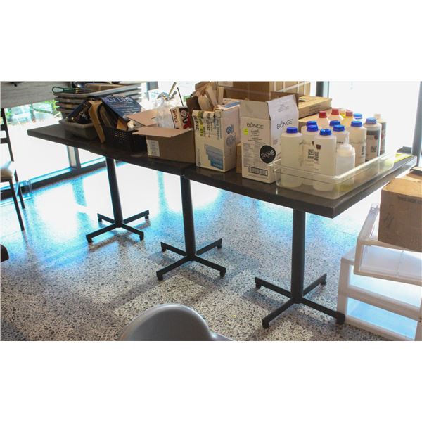 LOT OF 6 30" X 30" WOOD TOP DINING TABLES