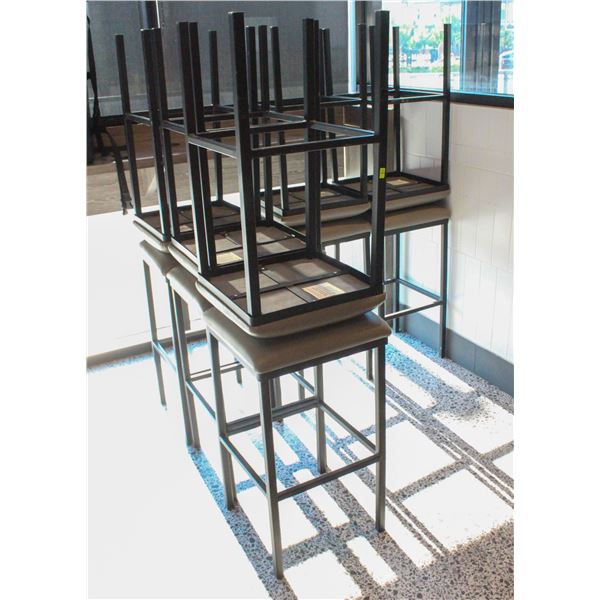 LOT OF 10 PADDED METAL BAR STOOLS