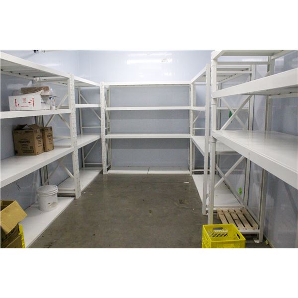 FIVE 6' SECTIONS INDUSTRIAL INVENTORY SHELVING