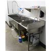 Image 1 : CUSTOM 3 WELL STAINLESS STEEL SINK W/ BUILT IN