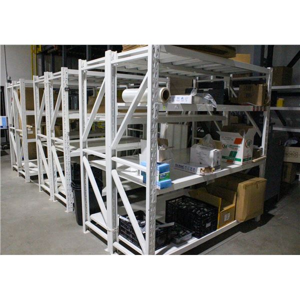 EIGHTEEN 6' SECTIONS INDUSTRIAL INVENTORY SHELVING