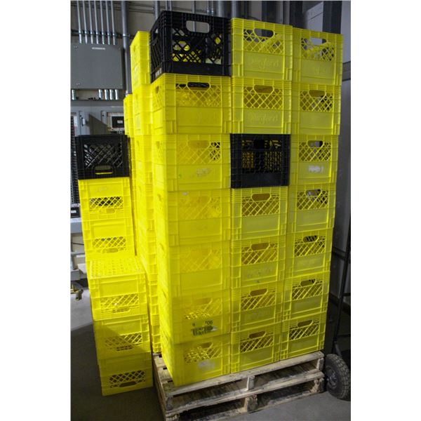 LARGE PALLET OF MILK CRATES