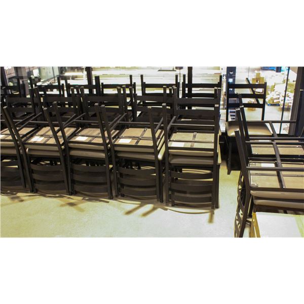 LOT OF 37 PADDED METAL DINING CHAIRS