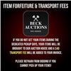 Image 1 : Item Forfeiture & Transport, Shipping, Delivery Fees & Conditions