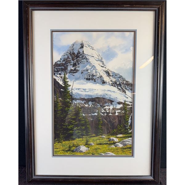 Framed Mountain Landscape Painting Signed Cobb