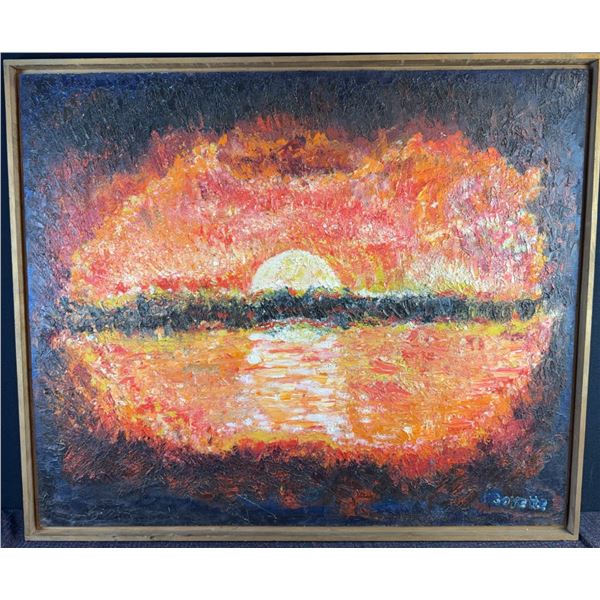 Goyette Oil on Canvas Sunset Painting
