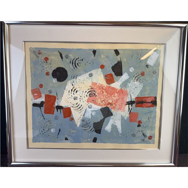 R. Poulin Abstract Mixed Media Painting
