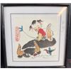 Image 3 : Framed Child and Oxen Themed Chinese Prints, 6x6 Inches