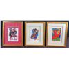 Image 1 : 3 Framed Abstract Paintings Signed by Essel