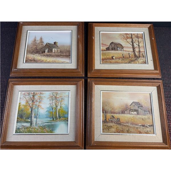 Four Framed Original Landscape Paintings