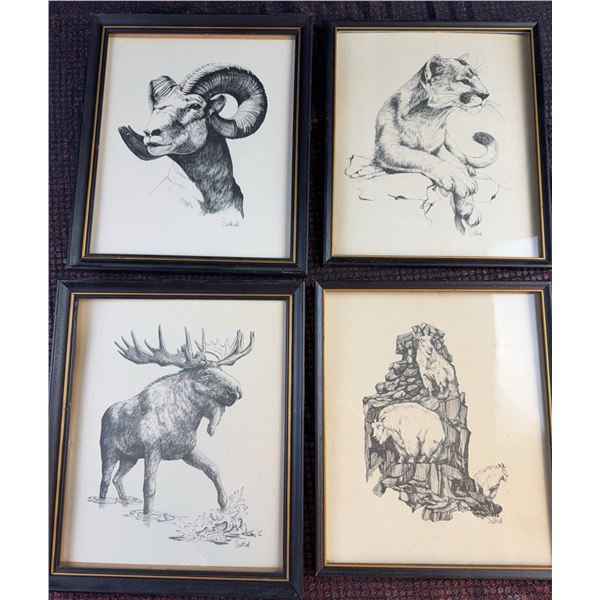 Four Saltiel Wildlife Framed Prints