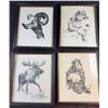 Image 1 : Four Saltiel Wildlife Framed Prints
