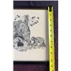 Image 11 : Four Wildlife Prints by Sattiel, Ink on Paper, Framed