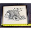 Image 12 : Four Wildlife Prints by Sattiel, Ink on Paper, Framed