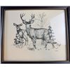 Image 8 : Four Wildlife Prints by Sattiel, Ink on Paper, Framed