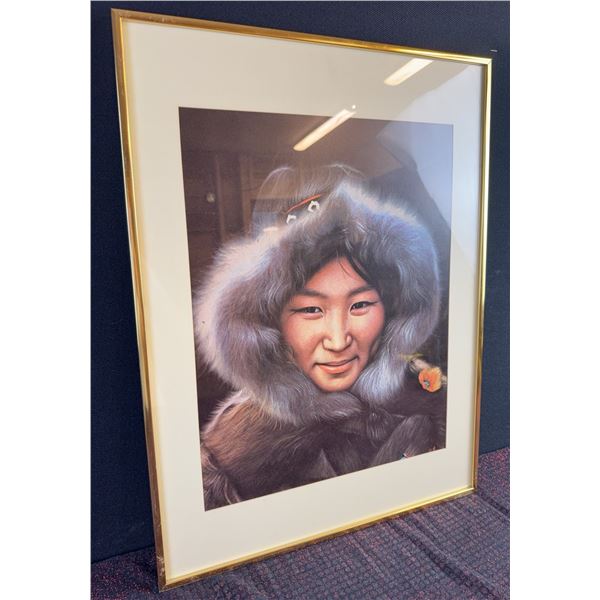 Framed Portrait Print of Woman in Fur Parka
