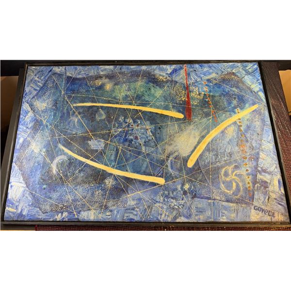 Abstract Mixed Media Painting by Gavetti, 54x35 Inches