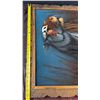 Image 5 : Velvet Tiger Painting Signed O'Conner with Wood Carved Frame