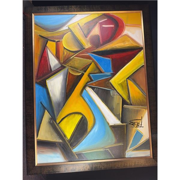 ESSEL "Impact" Acrylic on Canvas Abstract Painting 30" x 40" (2004)