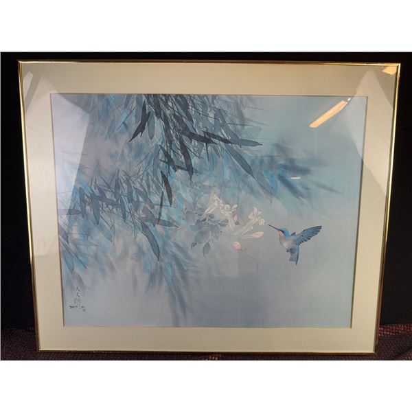 David Lee 1978 Framed Print with Hummingbird