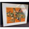 Image 3 : R. Poulin Abstract Mixed Media Artwork, Framed