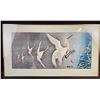 Image 1 : Framed Japanese Woodblock Print of Flying Cranes