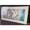 Image 2 : Framed Japanese Woodblock Print of Flying Cranes
