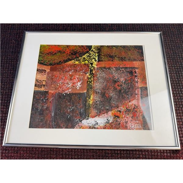 Essel Abstract Painting in Silver Frame