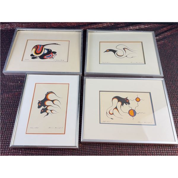4 Woodland Art Prints by Jackson Beardy and Clemence Wescoupe
