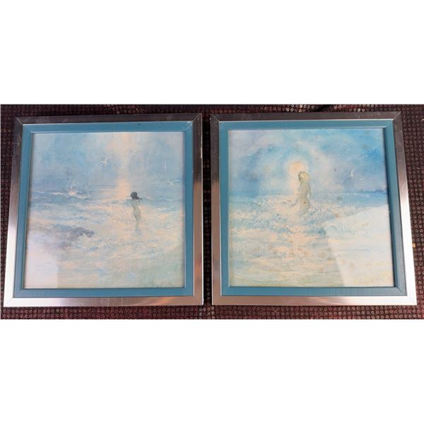Joyce S. Potts Mermaid Watercolours, Framed