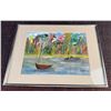 Image 1 : Framed Essel Painting, 1996, Signed, Acrylic on Paper