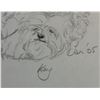 Image 6 : Two Artworks: Maritime Fine Arts Studio Print and Framed Dog Sketch
