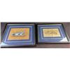 Image 2 : Framed Egyptian Papyrus Bird Paintings Signed MA