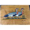 Image 3 : Framed Egyptian Papyrus Bird Paintings Signed MA
