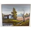 Image 2 : Framed Signed Landscape Oil Painting With Barn