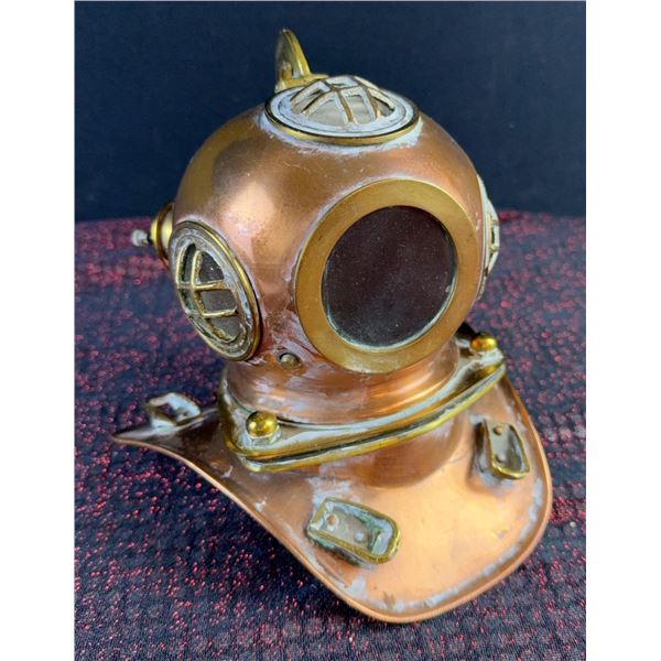 Copper and Brass Miniature Diving Helmet Model